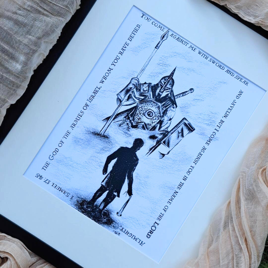 "David & Goliath" Calligraphy Sketch _ Limited Edition Print