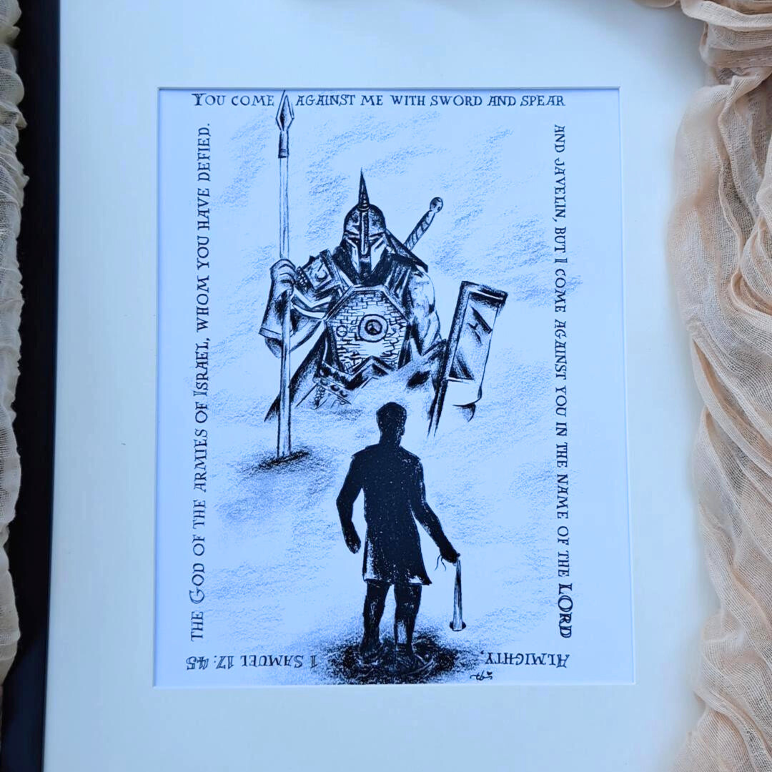 "David & Goliath" Calligraphy Sketch _ Limited Edition Print