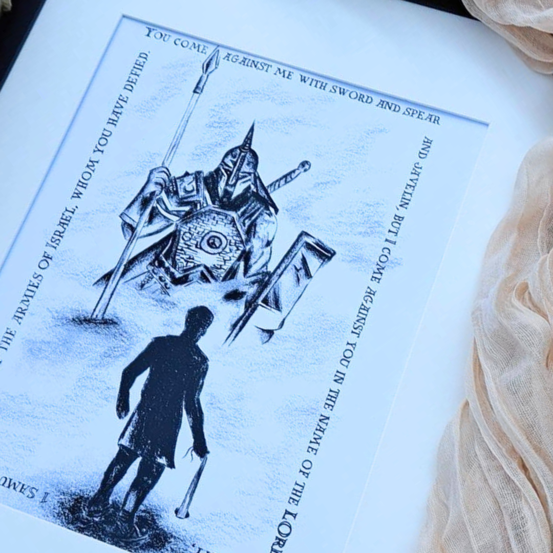 "David & Goliath" Calligraphy Sketch _ Limited Edition Print