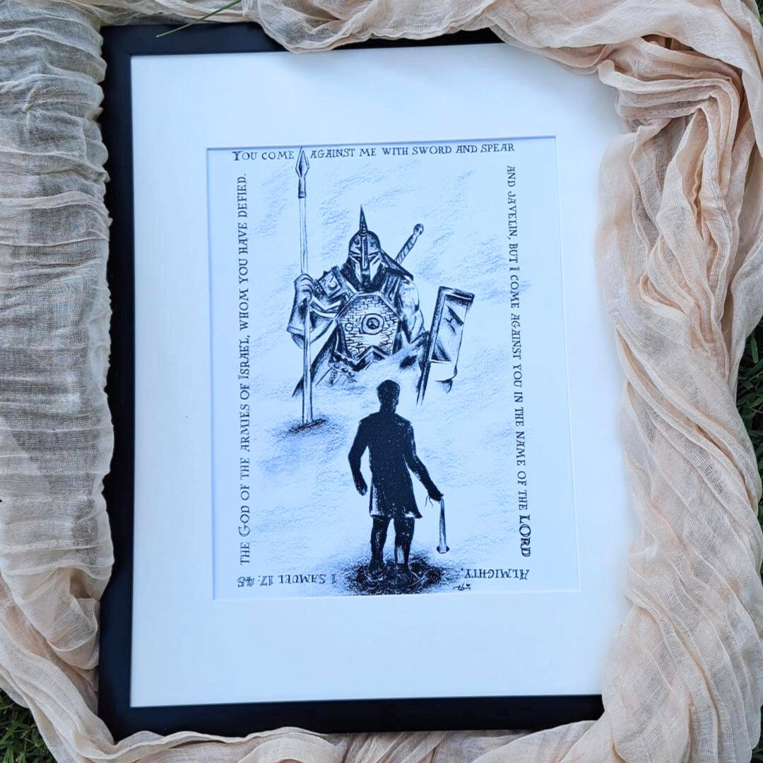 "David & Goliath" Calligraphy Sketch _ Limited Edition Print