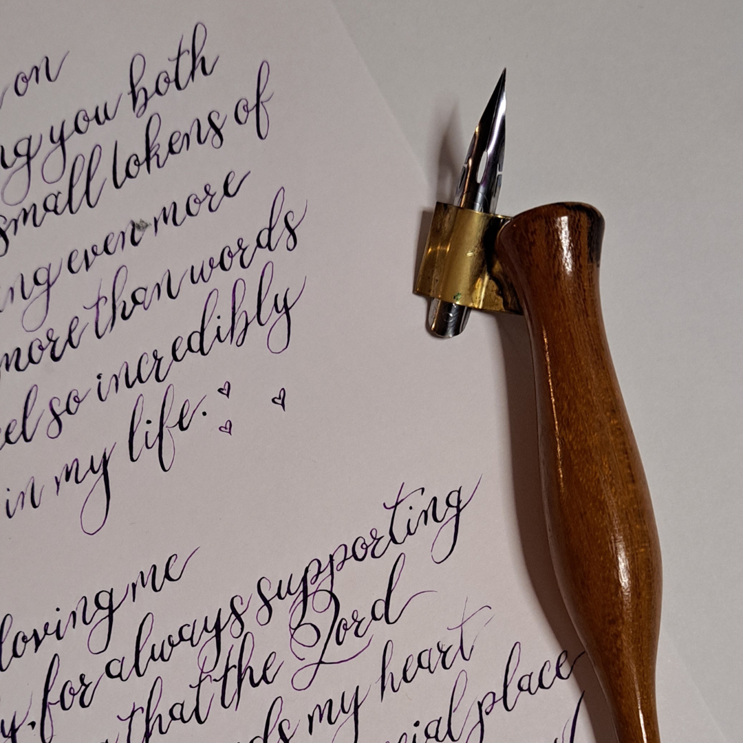 Handwritten Calligraphy Letter in "Victorian Ring Script"