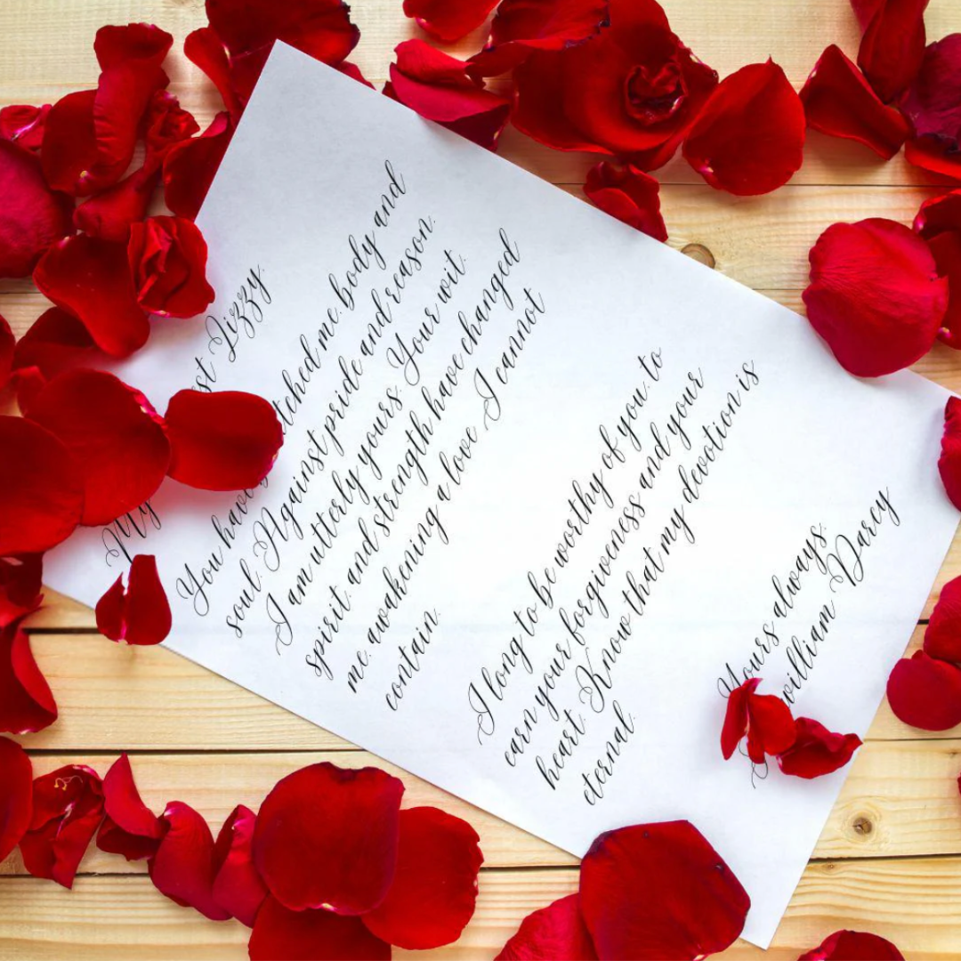 Handwritten Calligraphy Letter in "Victorian Ring Script"