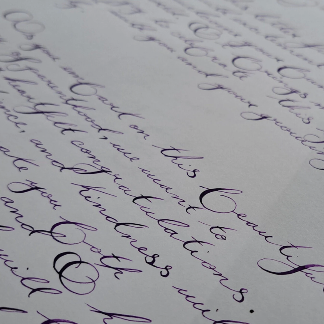 Handwritten Calligraphy Letter in "Spencerian Script"