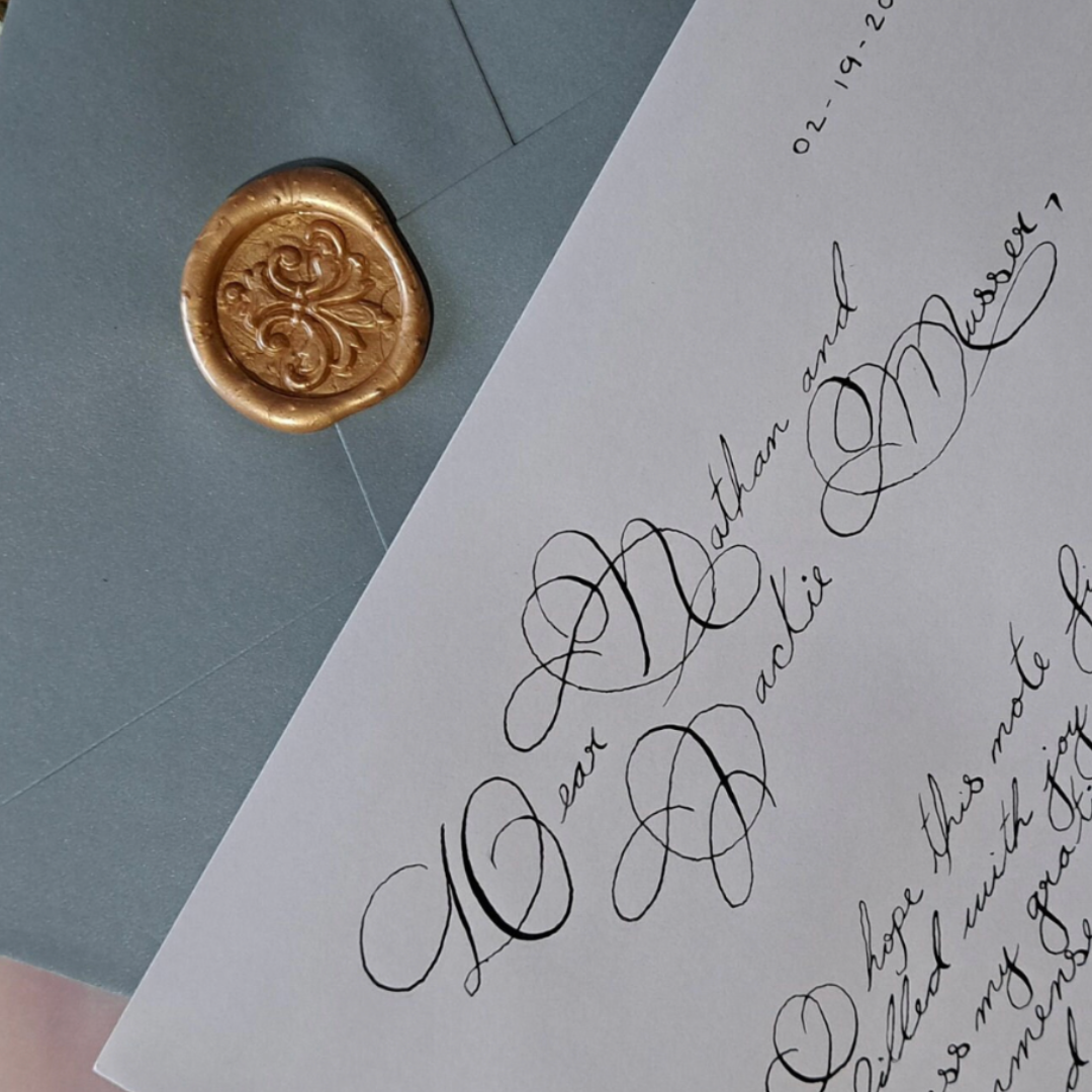Handwritten Calligraphy Letter in "Spencerian Script"