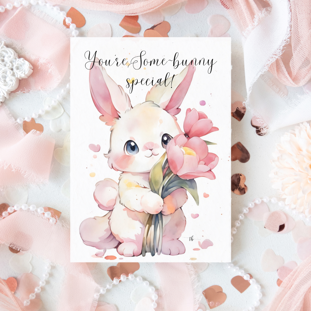 Homemade Sketch Greeting Card Print: "You're Some-Bunny Special"